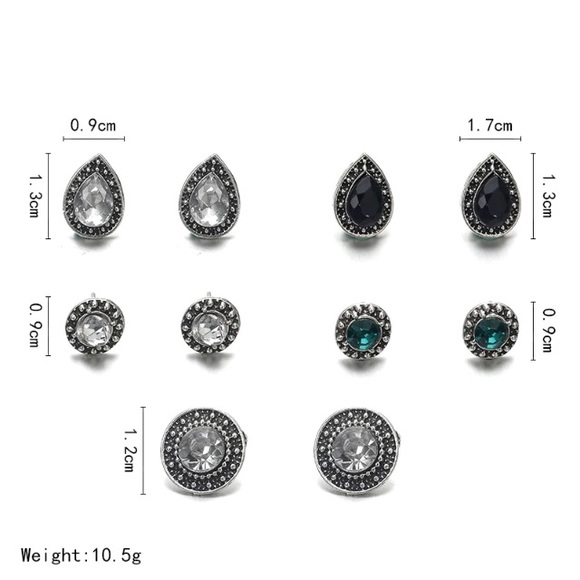 NEW!💎💙💎SPARKLING TEARDROPS EARRING BUNDLE SET - Picture 3 of 16